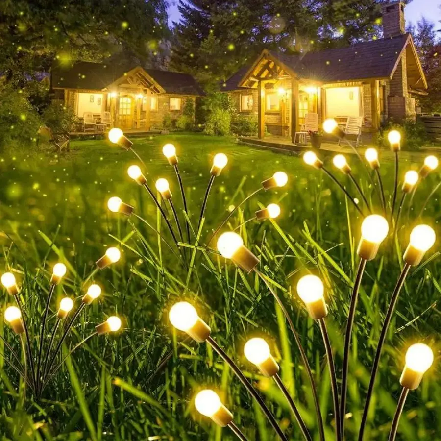 LED-tuinverlichting op zonne-energie Aangedreven Firefly Lights Outdoor waterdichte levendige tuinverlichting voor terraspaddecoratie, warm: ROSE / 11-15W