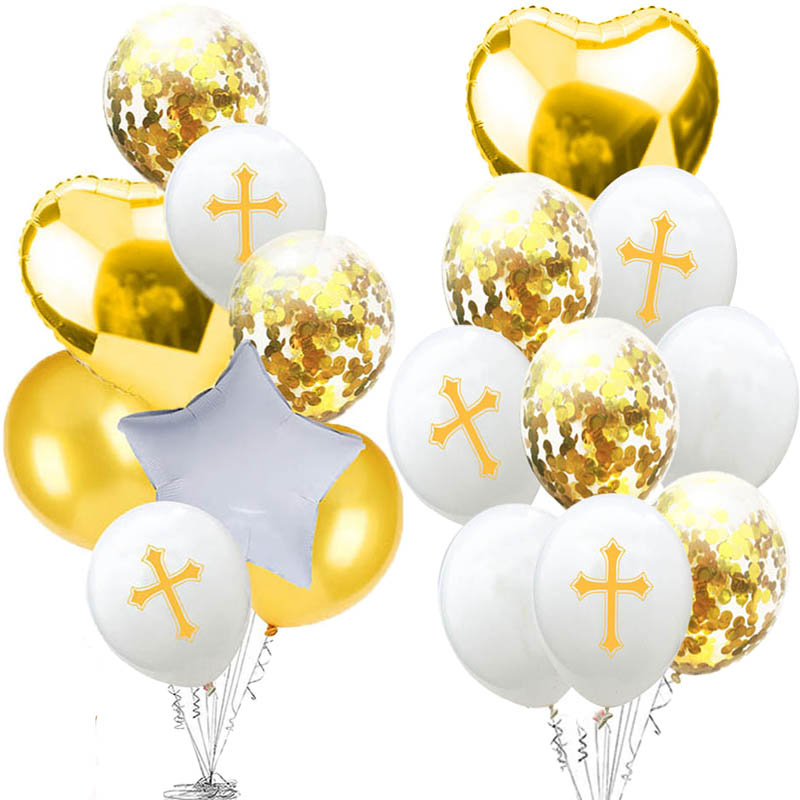 Ballon Pasen Bless Cross Pasen Ballonnen Party Pasen Decoratie Ballon Doop Gevorkte Heilige Communie Gunsten Christen Deco XN