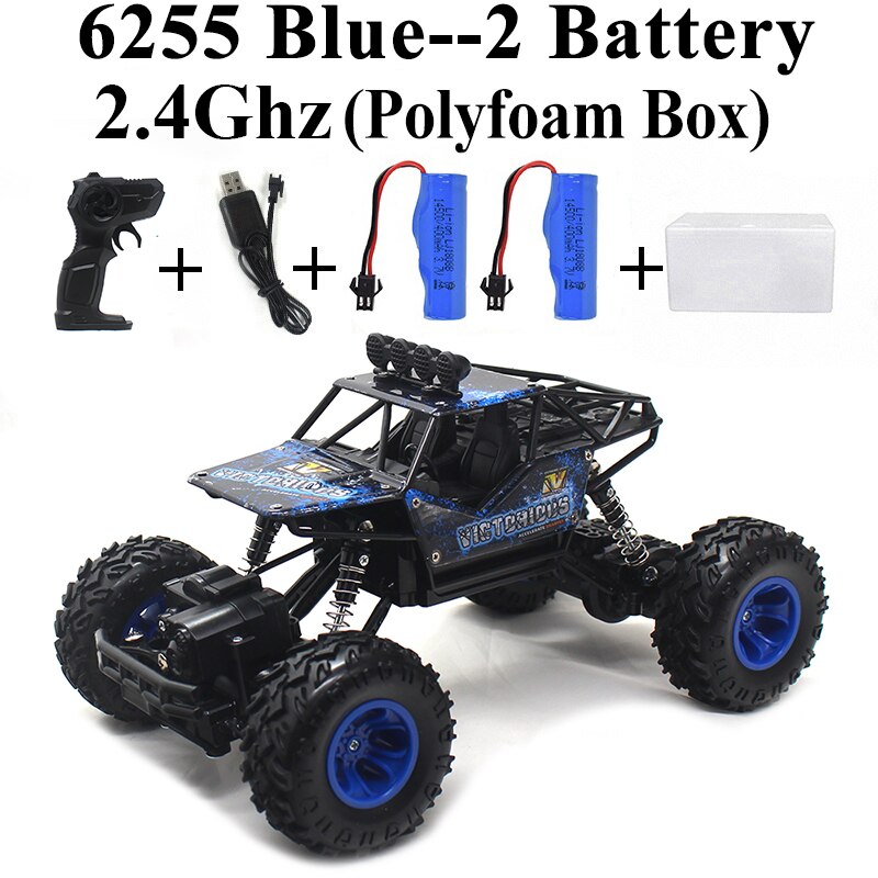 Voiture télécommandée 1:16, chenille à roche de 4WD, voiture électrique RC pour garçons, pour enfants, nouveauté: 6255-Blue Set 2