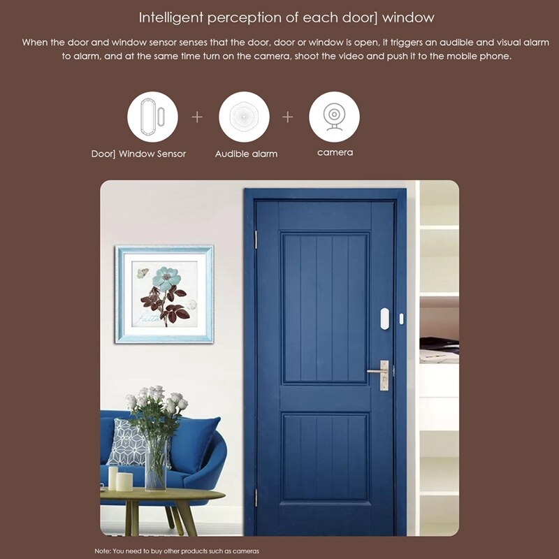 Door and Window Sensors, Smart Door and Window Sensors Are Compatible with netic Detectors, Support APP Control