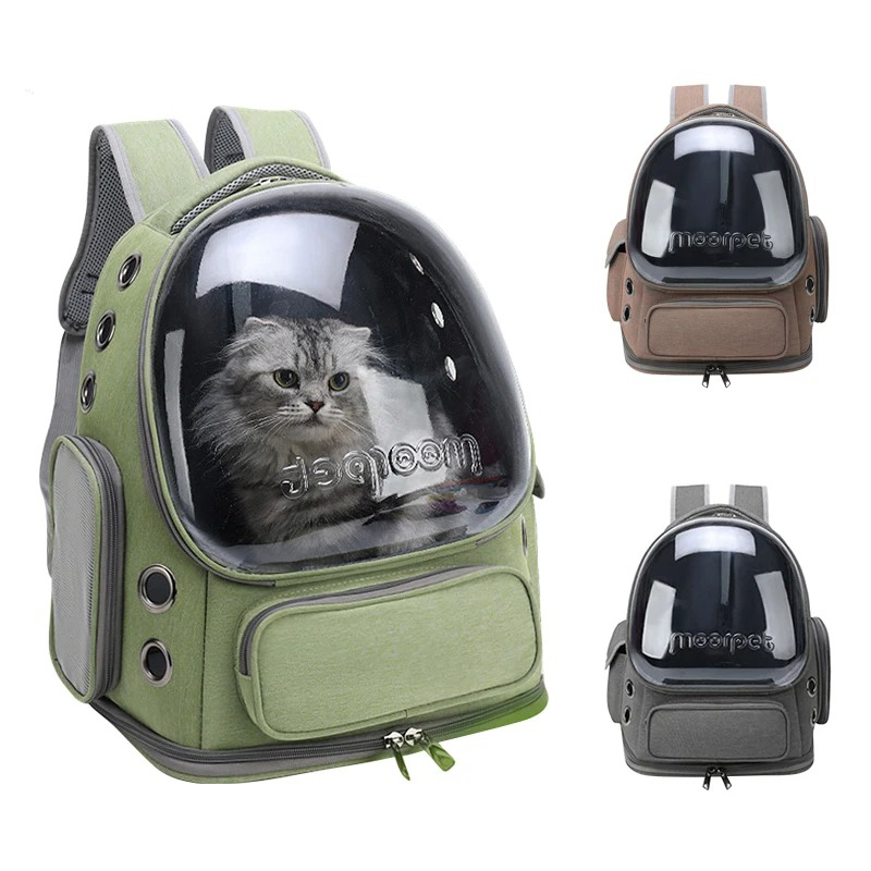 Cápsulas de espaço transparente pet gato mochila ombro duplo respirável pet mochila ao ar livre portátil saco transporte gato transportadora