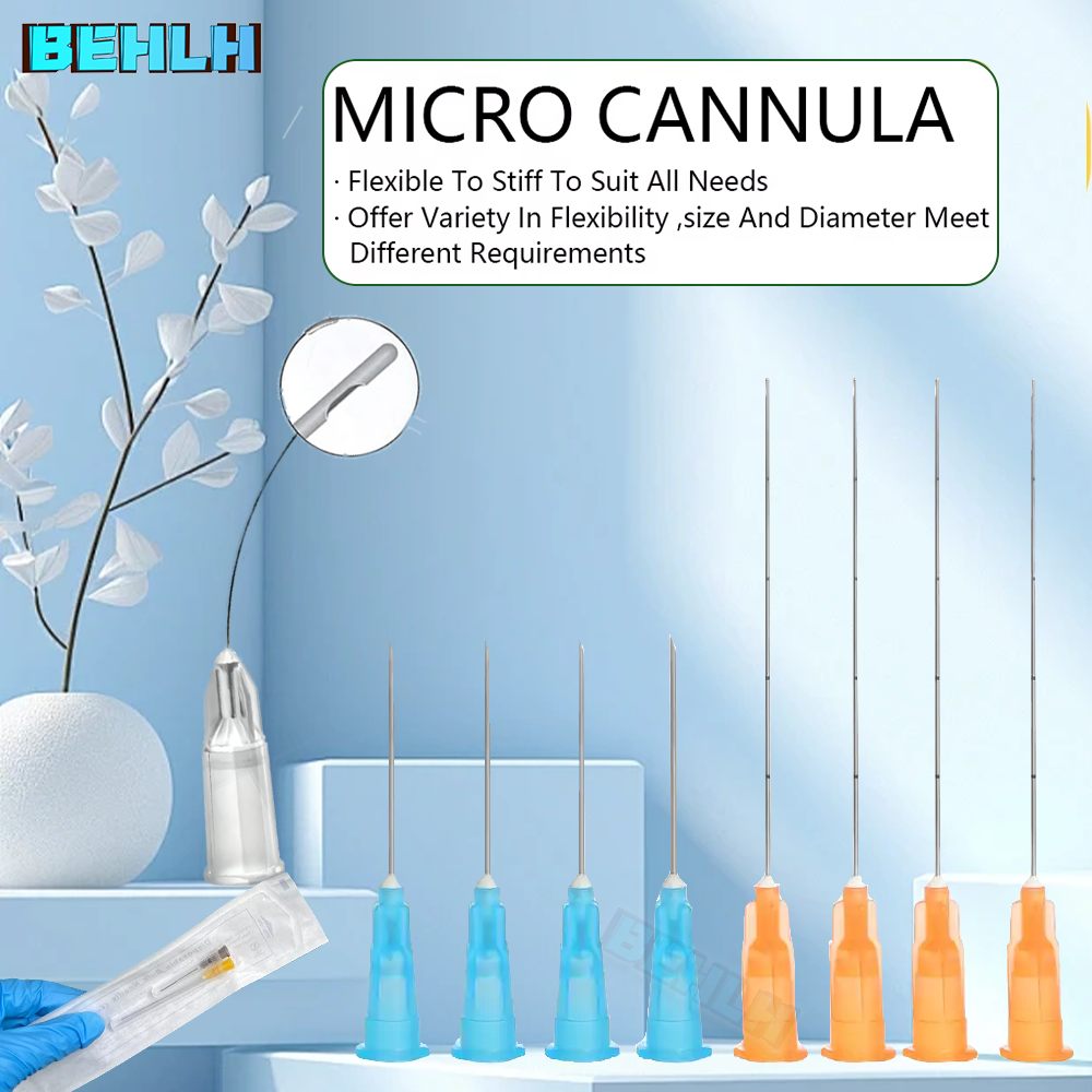 Einweg kanüle mit stumpfer Spitze 22g 25g 50mm 70mm Mikro kanüle Werkzeug teile Harnsäure Gesichts füllung nasale mico stumpfe Kanüle