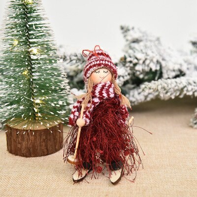 Décorations d'arbre de noël, poupée d'ange pour fille, pendentif Kawaii, ornements d'arbre de noël pour nouvel an, de noël pour enfants,: F 1PC
