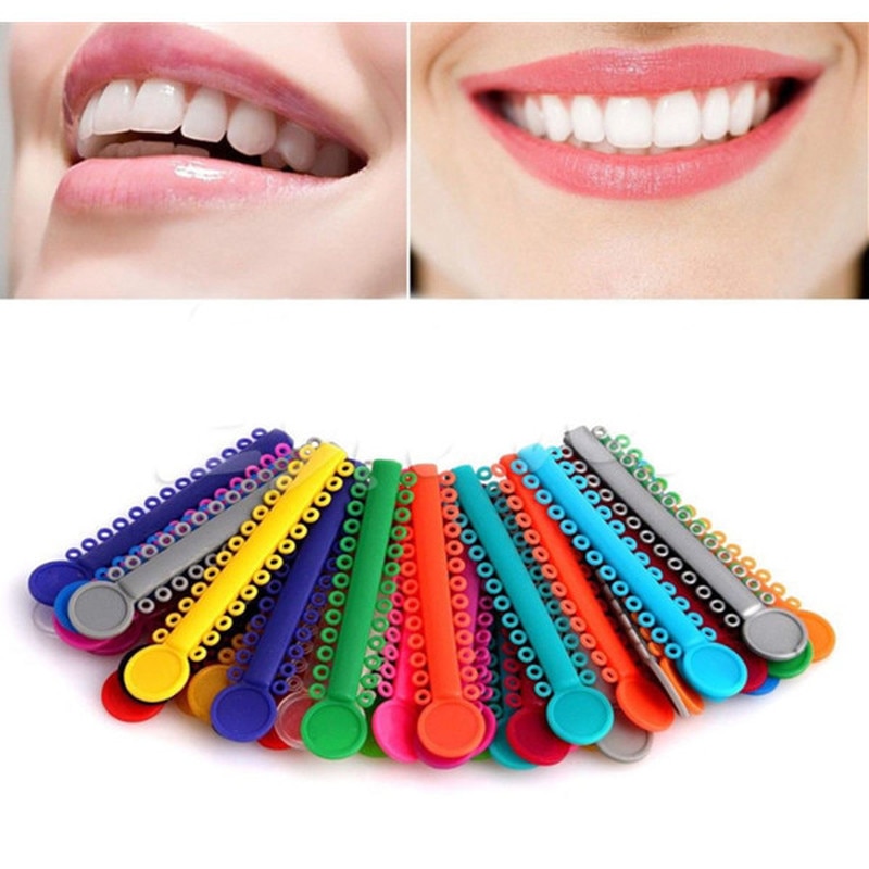 40 pçs laços dentários elásticos elásticos elásticos elásticos ligadura oral ortodôntica dentista dentes clareamento ferramentas elasticidade para dentes