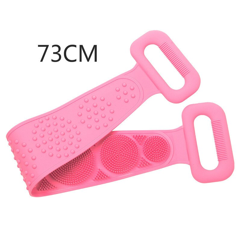 Silikon Zurück Wäscher Weiche Luffa Schlecht Handtuch Schlecht Gürtel Körper Peeling Massage Für Dusche Körper Reinigung Schlecht Dusche Gurt: Rosa 73cm