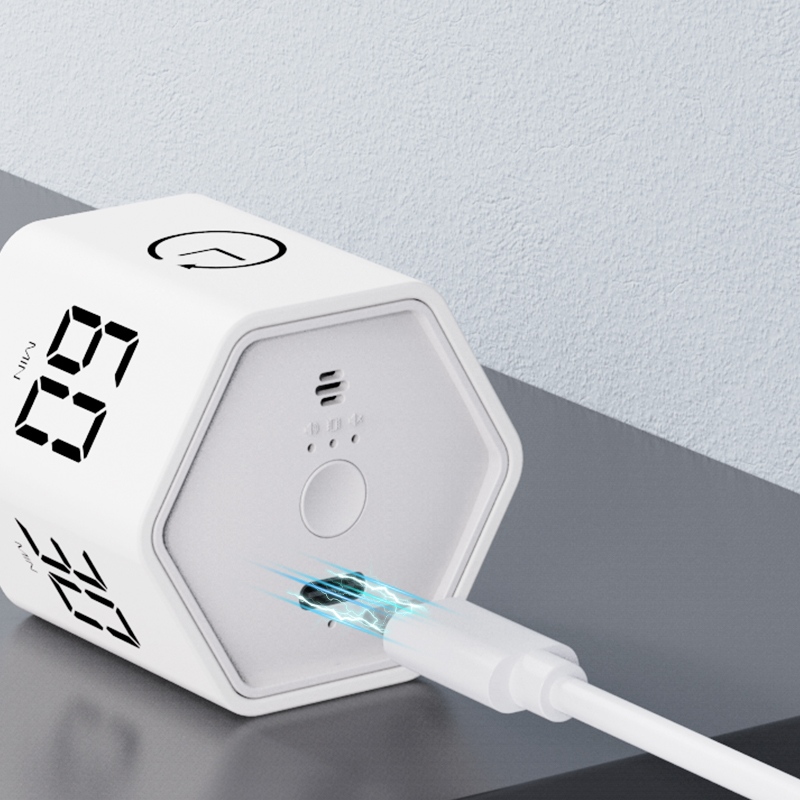 Productiviteit Timer Productiviteit Kubus Timer Zwaartekrachtsensor LED-display 5-vooraf ingestelde tijd Tijdbeheer voor kinderen Keuken Countdown Timer