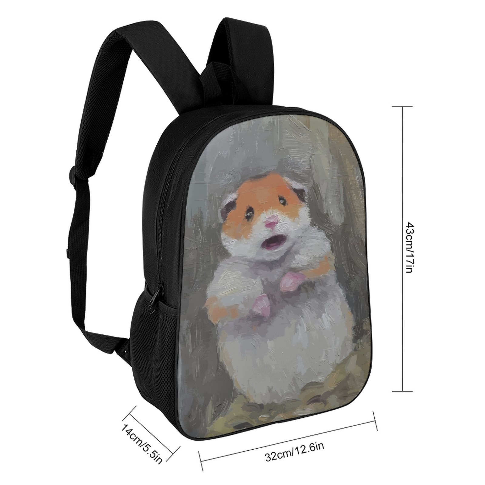 Hamster Meme Backpack Printed Book Bag School Teenager'S Backpack 17 Inch School Backpack Bag