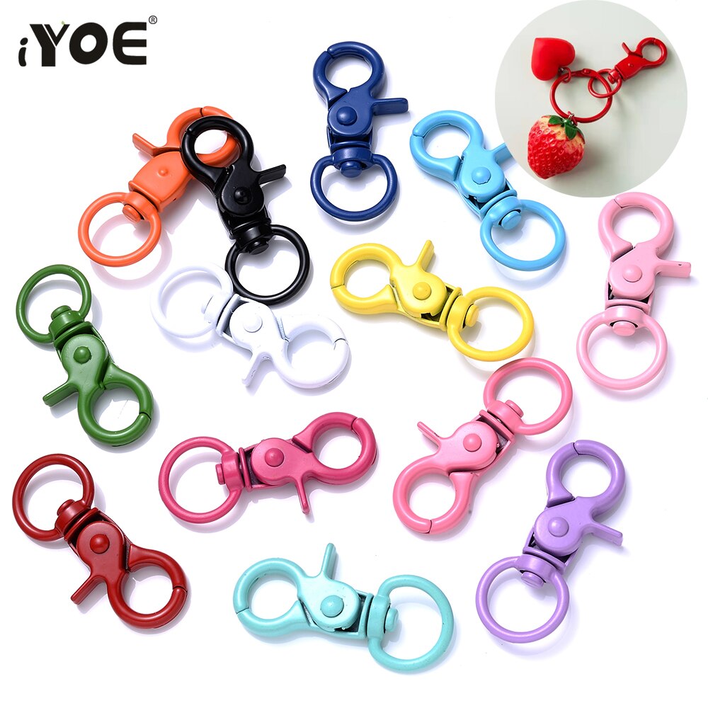 IYOE 5 sztuk 20x43mm Multicolor karabińczyk haki do tworzenia biżuterii znalezienie DIY brelok koniec złącze torebka Toy Doll Hook