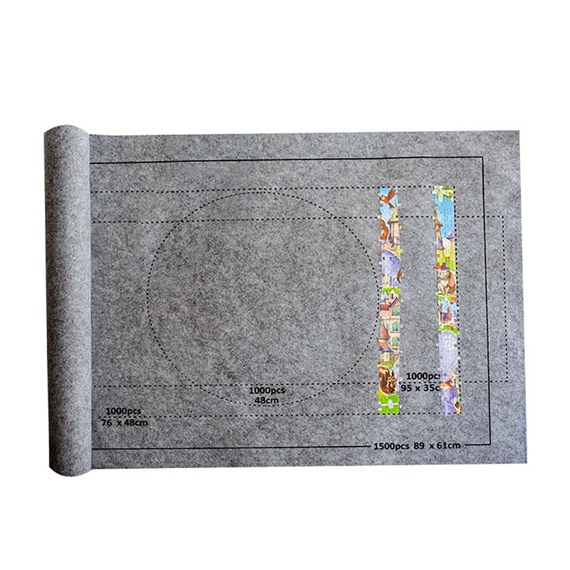 Puzzles Pad Jigsaw Roll Felt Mat Playmat Puzzles Blanket For Up To 1500 Pcs Puzzle Accessories Portable Travel Storage Bag: black