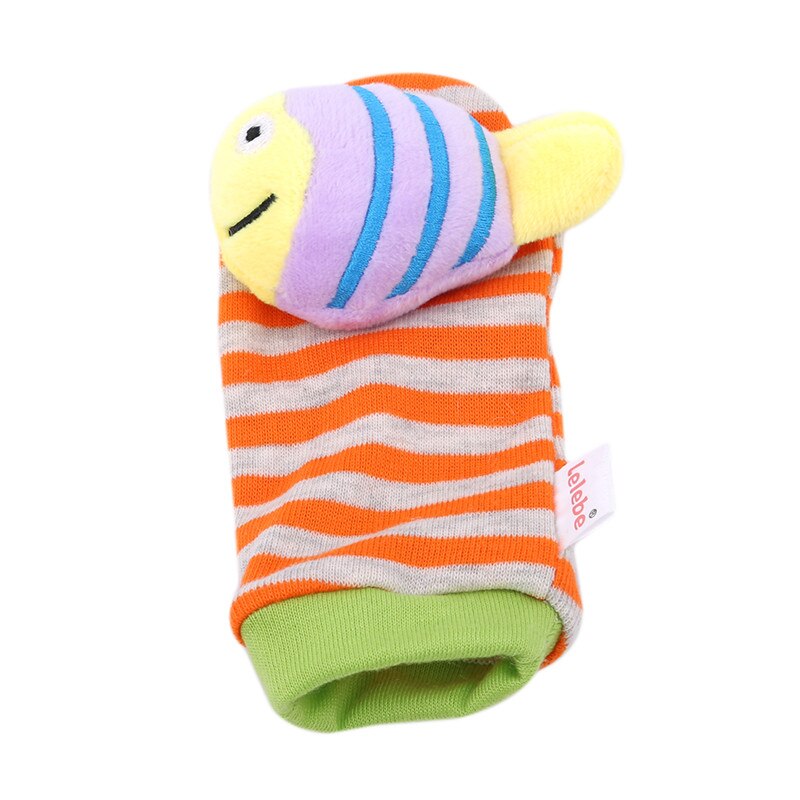 1pc Lovely Baby Kids Rattles Toys Cartoon Animal Socks Wrist Strap With Rattle Baby Foot Socks Bug Wrist Straps