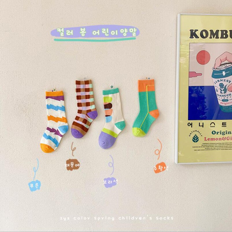 Regenbogen streifen socken für jungen baumwolle rohr socken für mädchen kleidung kleinkind mädchen knie hohe socken freundlicher bein wärmer Baby zeug: b / 0 zu 3t