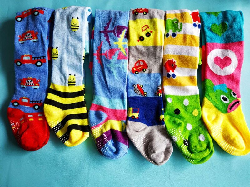 0-6 Maanden Baby Ademend Zweetabsorberende Stroefheid Kousen Puur Katoen Cartoon Leuke Meisje Jongen Zuigeling Panty 3psc /Lot