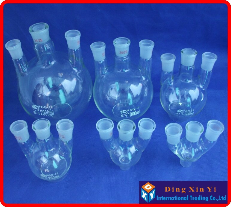 2000ml 24/29 three-necked round-bottom flask,Flask round bottom with three necks,short neck standard ground mouth