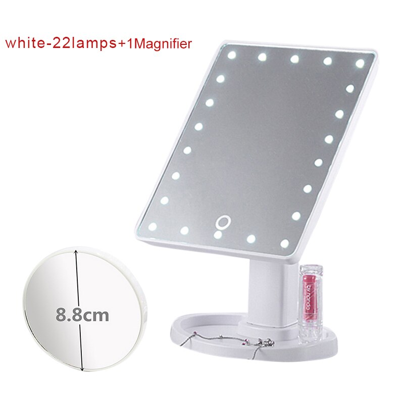 Intelligent Adjustable Brightness 16 Lamps/22 Lamps LED Illuminated 10x Makeup Mirror wyt77: 14