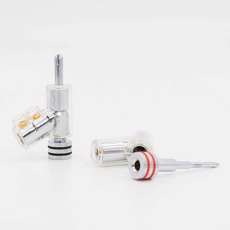 Speaker Cable Connector - Rhodium Plated Banana Plug - High-End Performance for Audio Cables