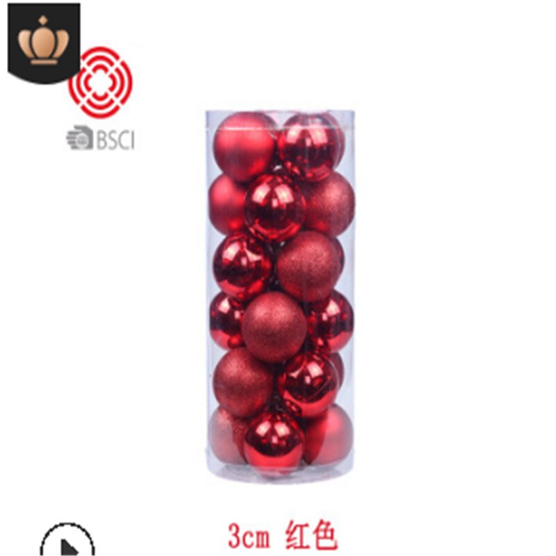 Glitter Christmas Ball 24PCS Hanging Baubles Tree Decoration Xmas Ornaments UK: Red