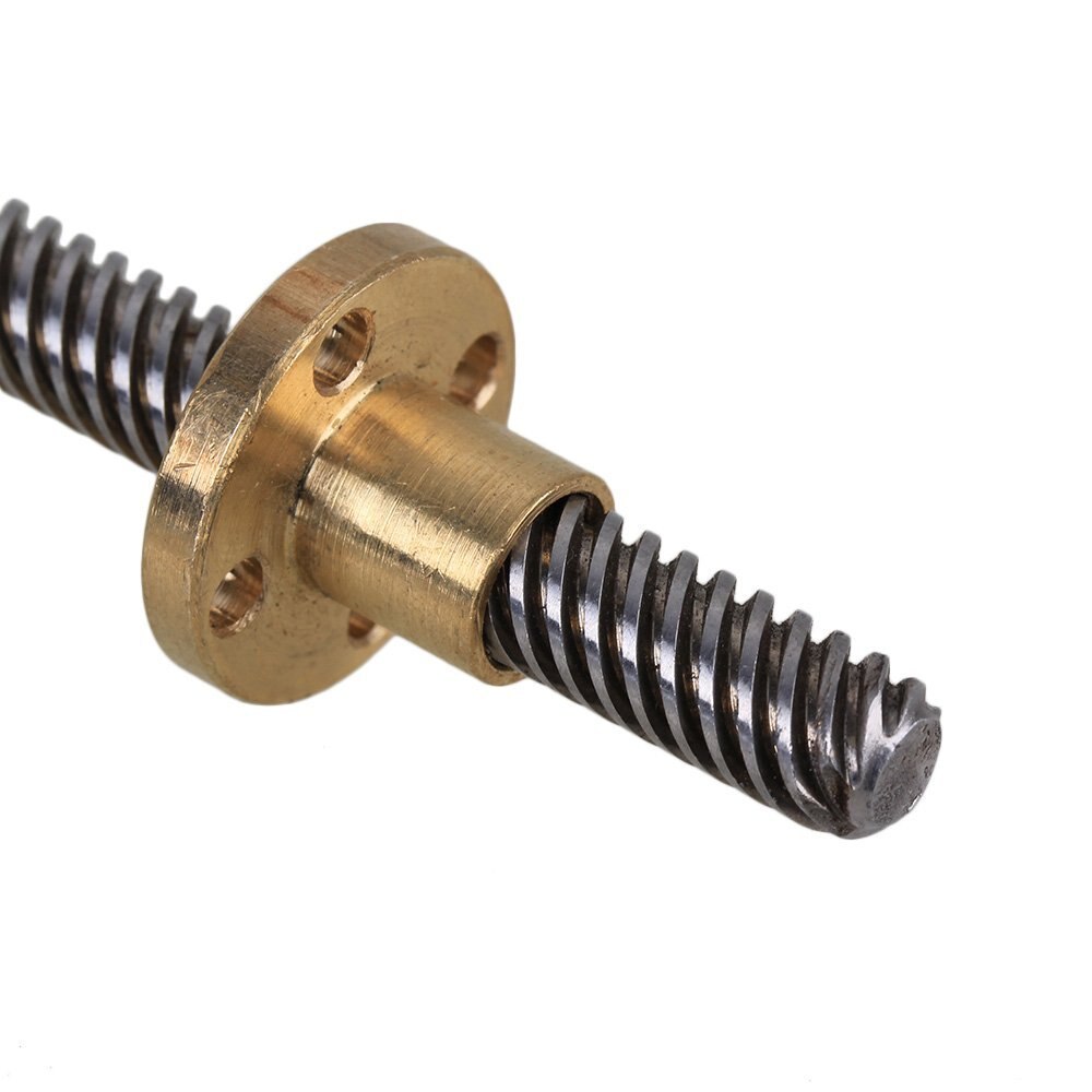 300mm Lead Screw 3D Printer Z Axis Lead Screw 12/14/1/2/4/8mm Screw Pitch Linear Rail Bar with Brass Nut