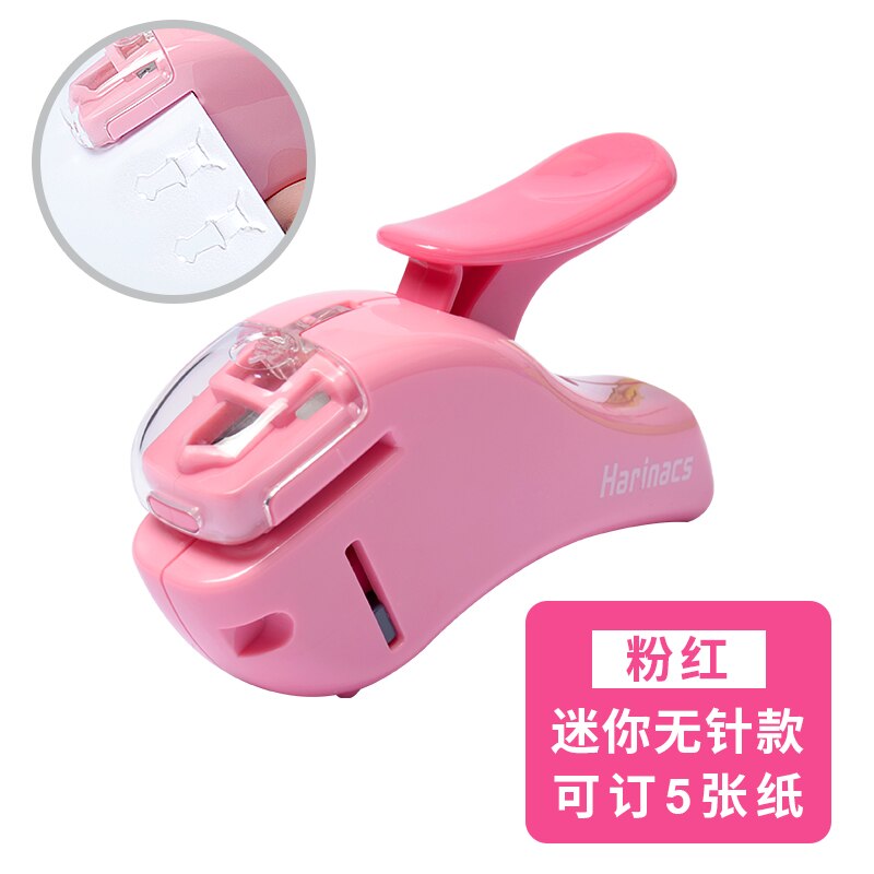 KOKUYO-grapadora sin grapas, grapadora de mano multifunción, portátil, para oficina, estudiantes, sin marcar, tipo en relieve, 5/10 hojas: Mini needleless4