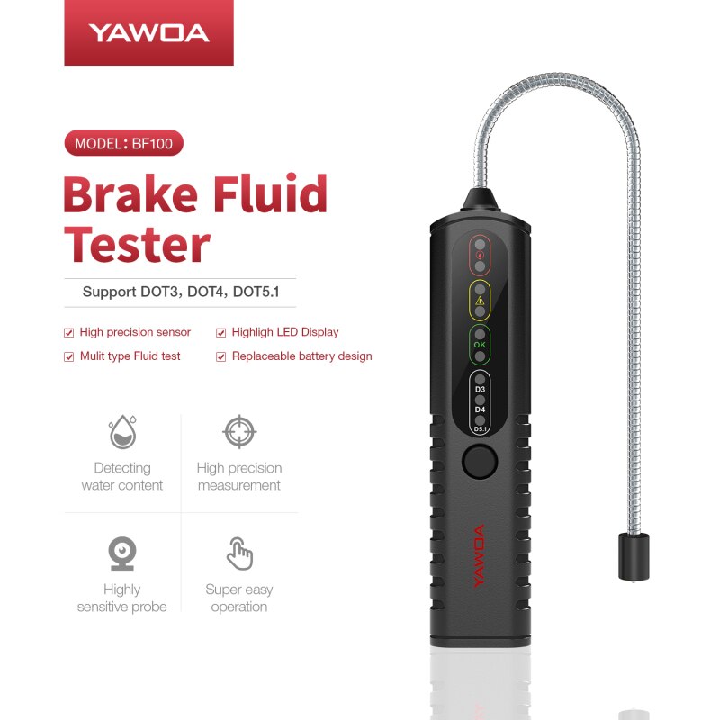 YAWOA brake fluid detector car brake fluid detection pen brake fluid moisture tester oil control tool detection Tool