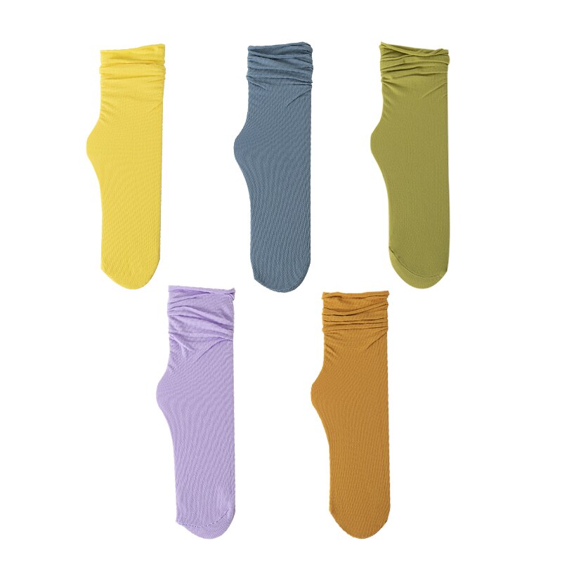 5 pares mulheres meias altas macias, velet soltas alças, meias fortes para meninas respiráveis meias masculinas um tamanho unissex: style 2