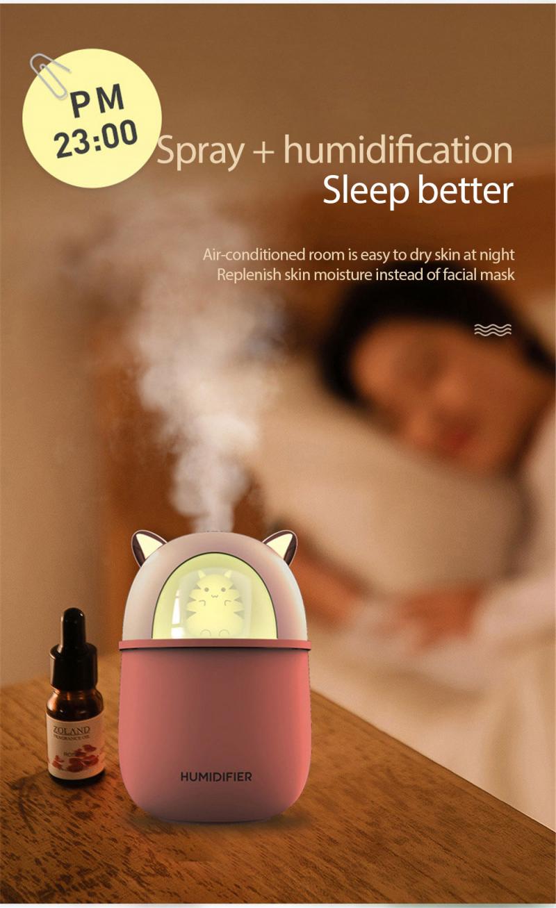 1pcs Humidifier Diffuser Air Humidifier Diffuser Essential Oils Portable Mini Humidifier Car Home LED Lamp Nano Diffuser