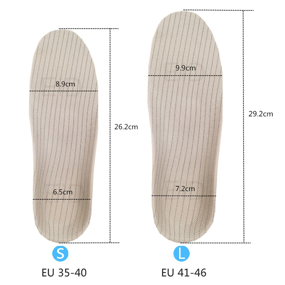 PCSsole Orthopedische inlegzolen Steunzool inlegzolen Comfortabele Inlegzolen voor platte voeten, voetpijn, fasciitis plantaris, hielspoor, voor dames en heren (EU35-36(23cm