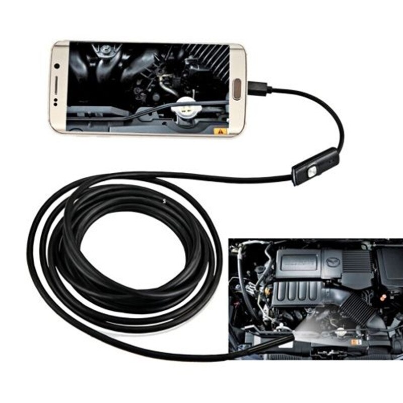 HuaWei Xiaomi Samsung 1080P USB Android endoscopio 1 M-5 M cable impermeable Led luz endoscopio Cámara Coche cámara de inspección