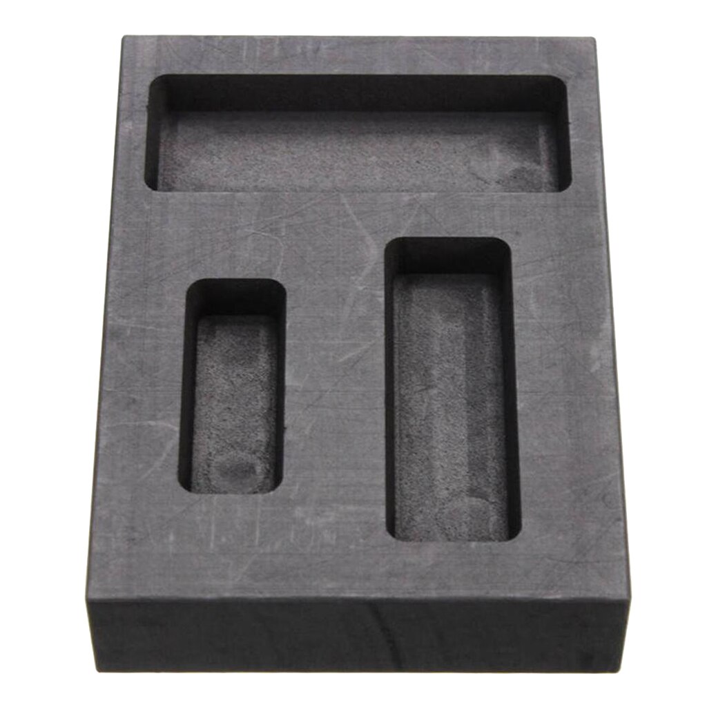 Gold Silver Precious Metal Smelting Ingot Mold High Purity Graphite Mould: 3 Slots