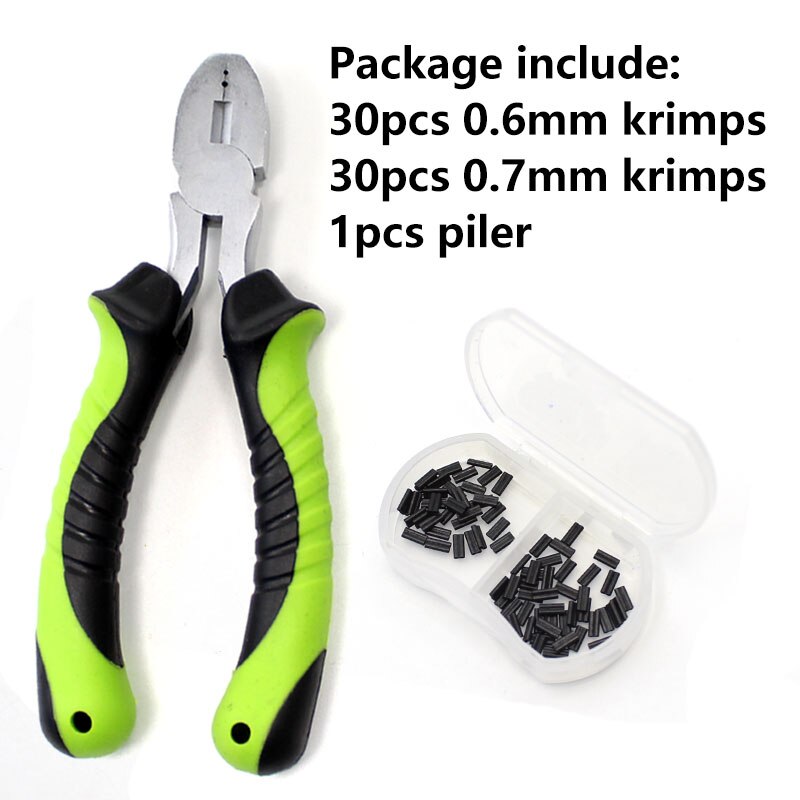 Pince de pêche à la carpe pour plate-forme de Chod, outil avec poignée antidérapante, mâchoire de gabarit pour sertissages de 0.6mm/0.7mm: Krimping tool