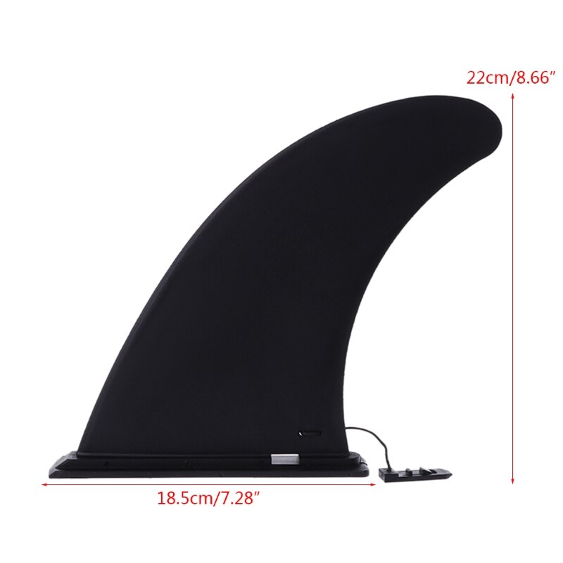 Removable center fin, black, kayak rudder fin, reversible board for inflatable canoe, stand-up paddleboard, sup board, surfboard