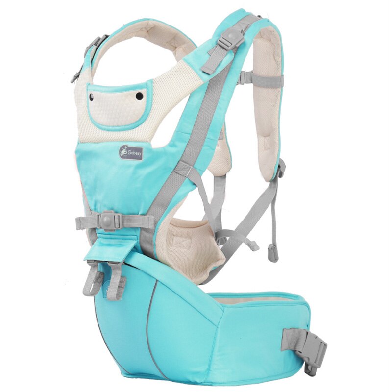 Ergonomische Draagzak Baby Baby Heupdrager Carrier Voorkant Ergonomische Kangoeroe Draagdoek draagdoek voor Baby Reizen: Sky Blue 1
