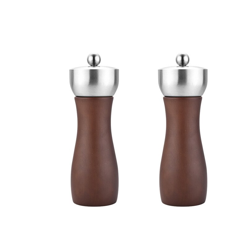Zout En Pepermolen Set Massief Hout Spice Pepermolen Verstelbare Keramische Kern Koffiemolen Keuken Koken Tool Premium Beukenhout: 2 pcs 6 in