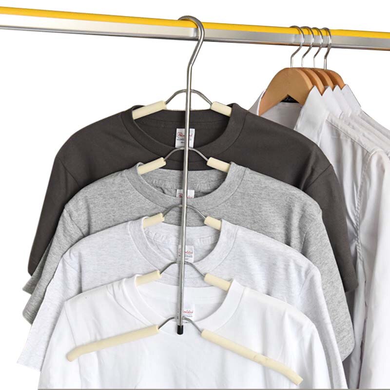 Multilayer Fish Bone Shape Stainless Steel Clothing Storage Racks Clothes Hanger Storage Holder Wardrobe Laundry Drying Rack