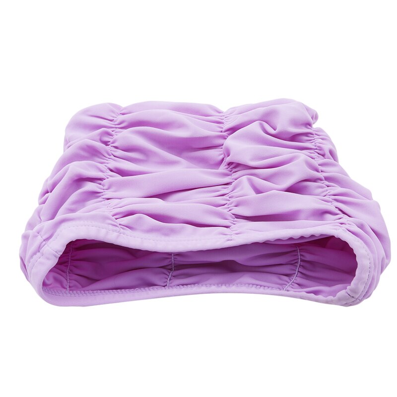 Schattige effen kinder grote oorkappen badmuts comfortabele opvouwbare kinderbadmuts: Paars