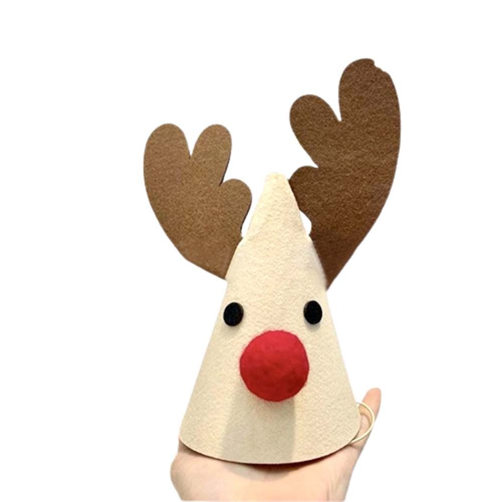 Xmas Decorative Santa Claus Merry Christmas Hat Christmas Felt Santa Claus Hat Cartoon Animal Party Hat Christmas: Deep Pink