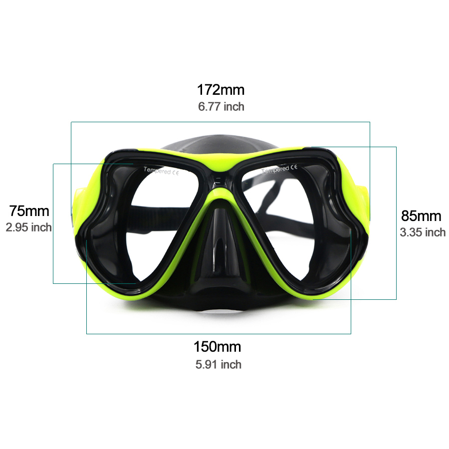 Speefish Scuba Diving Mask 4 Color adult Snorkeling Silicone Anti-fog Tempered glass Dive Equipment Wide Vision Swimming Goggles