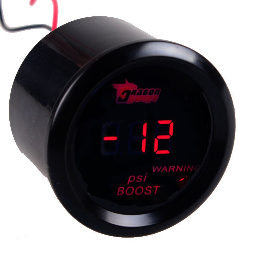 EE. UU. Soporte para coche, accesorios universales de 2 &quot;, 52mm, reloj Digital de carcasa negra, LED rojo, PSI, Turbo Boost, manómetro
