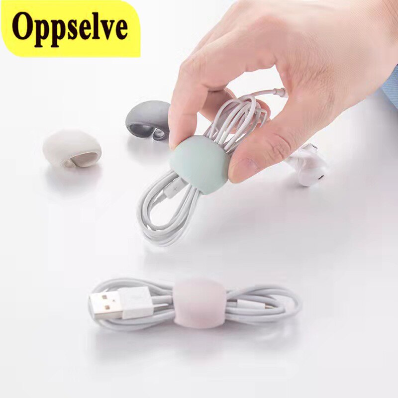 4Pcs Kabelhaspel Siliconen Kabel Organisator Vaste Clip Wire Binding Data Draad Tie Management Data Lijn Sorteren Gesp Voor iphone