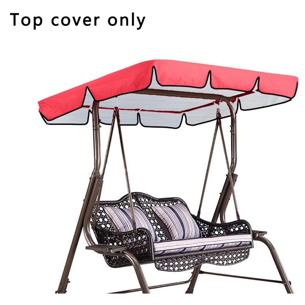 Oxford Cloth Swing Seat Top Cover Waterproof Sunscreen Protector Shed Roof Cover Two-seater/three-seater Swing Shed Outdoor: red 195X125X15cm