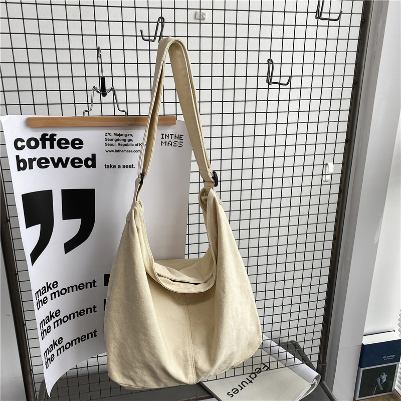Vrouwen Schoudertas Grote Canvas Crossbody Tassen Voor Vrouwen 2022 Katoenen Doek Mode Koreaanse Vrouwelijke Studenten Schooltas Handtassen: White