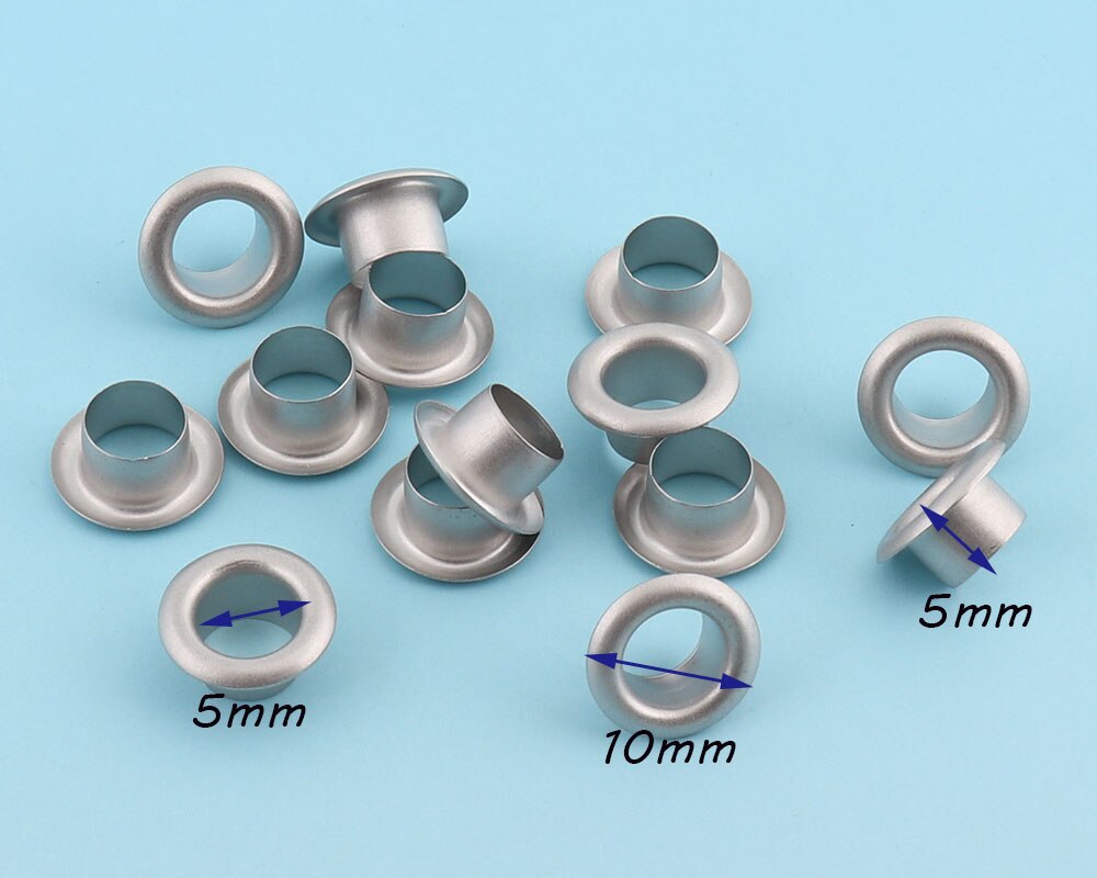 100sets 5mm(hole) Silver Eyelets Grommets Round Grommet Eyelets for Sewing Garment Canvas Shoe Notions