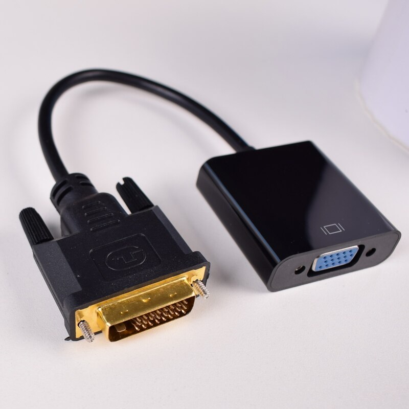 DVI naar VGA Converter, 1080P DVI-D naar VGA Kabel, 24 + 1 25 Pin DVI Male naar 15 Pin VGA Female Adapter: Default Title