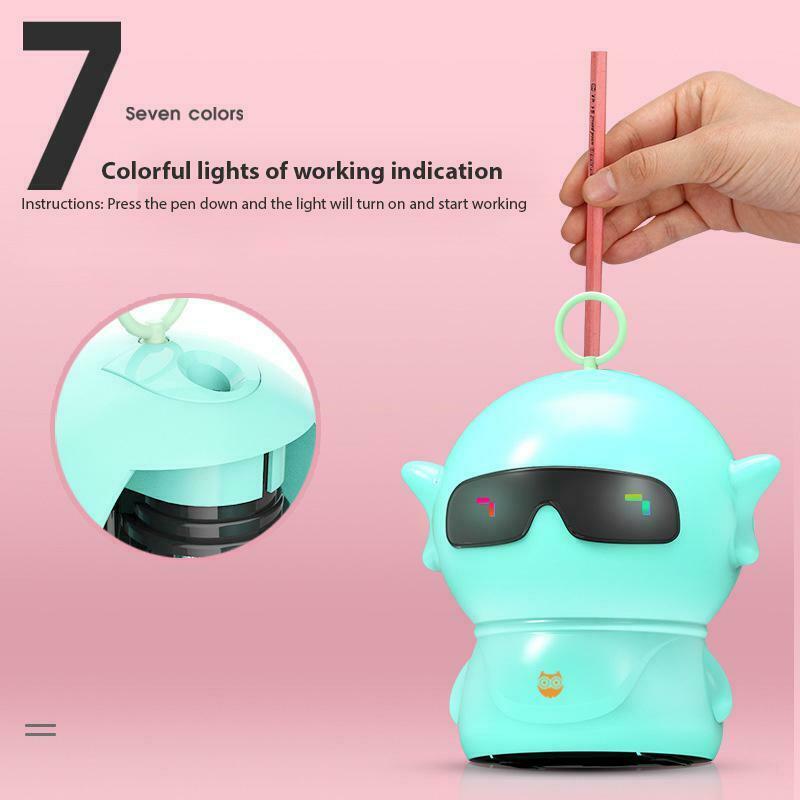 UK Electric Automatic Pencil Sharpener Art Sketch Battery/USB Operated School Stationery Cute Sharpener