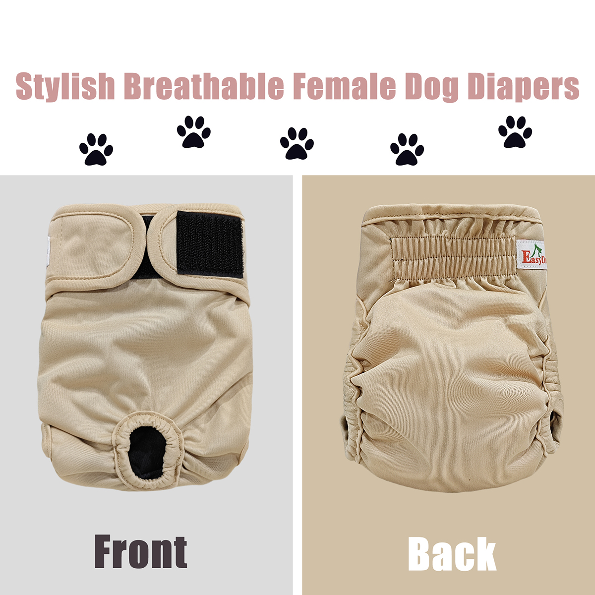 1pc pet feminino cão fralda lavável reutilizável shorts sanitários calcinha bonito cão roupa interior fraldas para cães de raça pequena xixi pant: L / CINZA