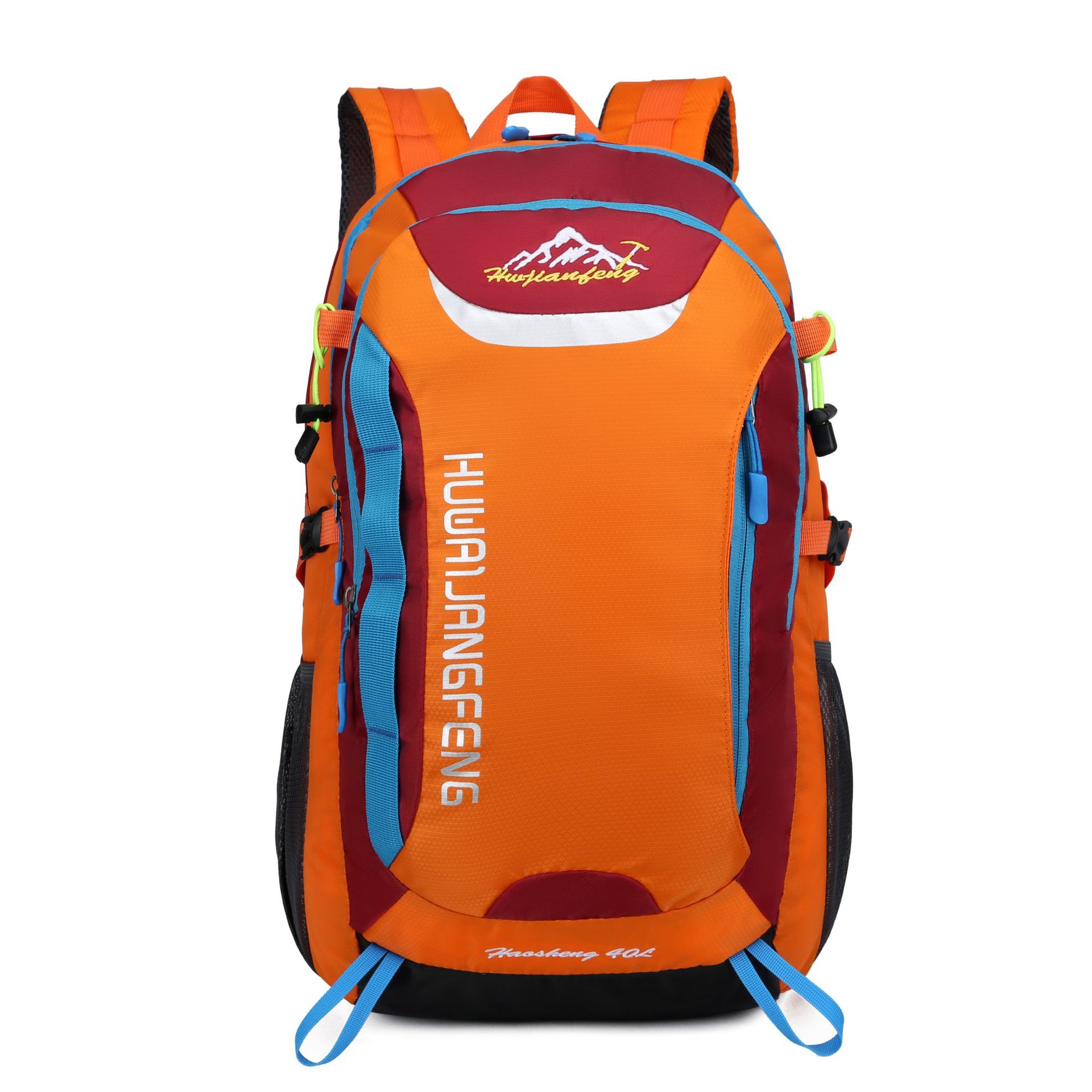 Udendørs tasker sport rejser bjergbestigning rygsæk camping vandreture trekking rygsæk rejser vandtæt cykeltasker 40l skoletasker: Orange