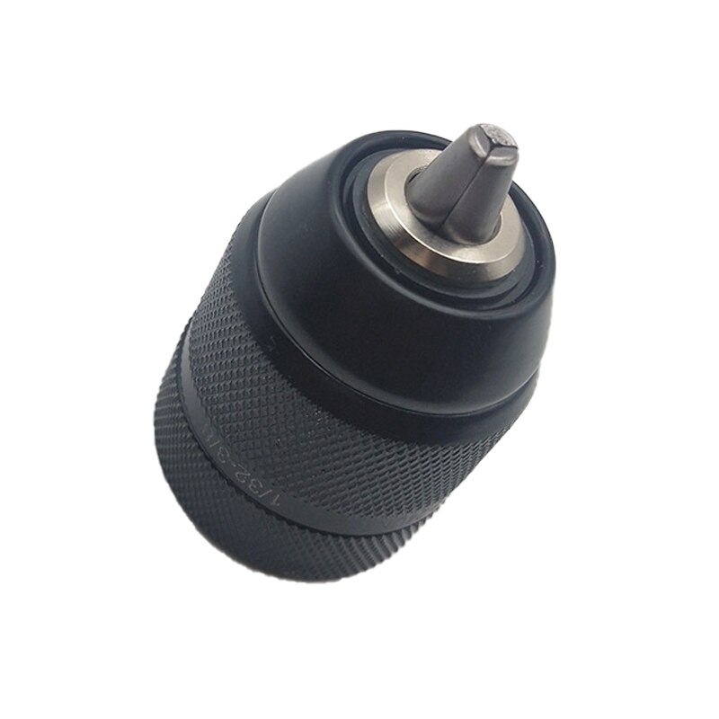 Metal Keyless 0.8-10mm 3-Jaw 3/8-24UNF Drill Chuck Quick Change Adapter SDS-Plus Shank 1/4" Hex Square Fit Hammer Drill