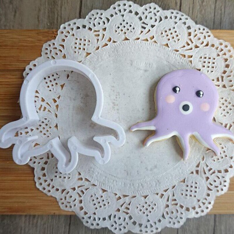 8 Stks/set Milieuvriendelijke Plastic Sea Creature Cookie Cutter Mini Biscuit Snijders Voor Kinderen Chocolade Biscuit Mold Decoratieve Tool