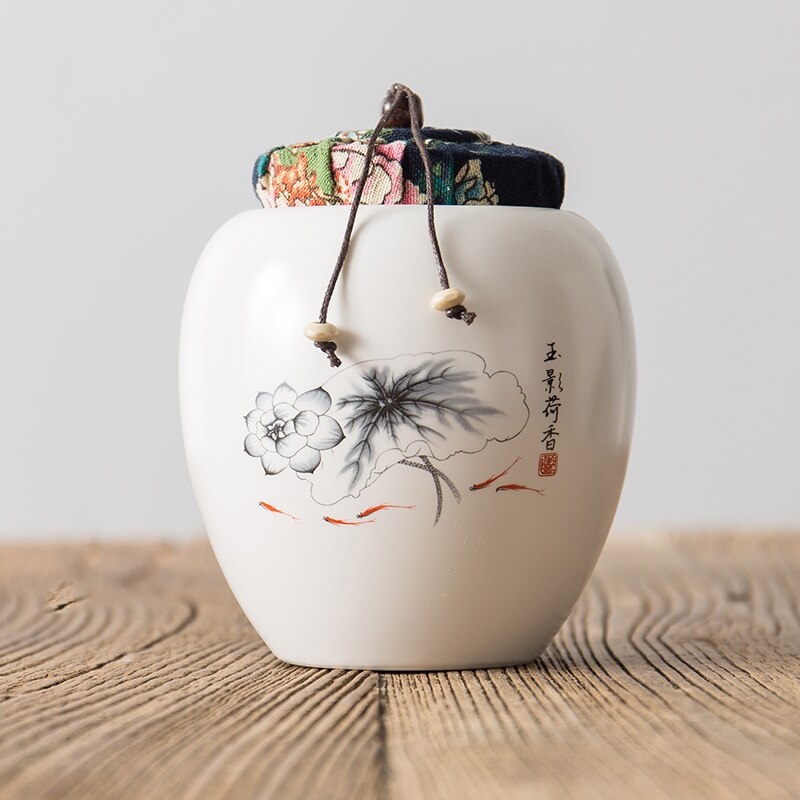 Moisture-proof seal portable ceramic with lid coffee bean candy biscuit collection storage tank kitchen storage decoration: A