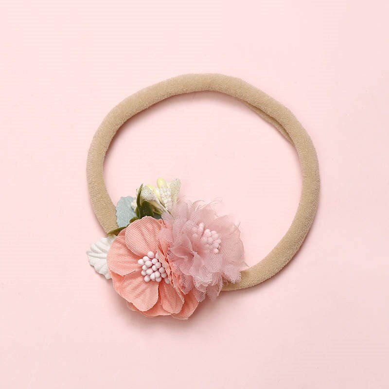 Balleenshiny Bloem Baby Hoofdbanden Super Zachte Nylon Baby Baby Haarband Baby Meisje Haar Accessoires Fotografie Props: 1967.9