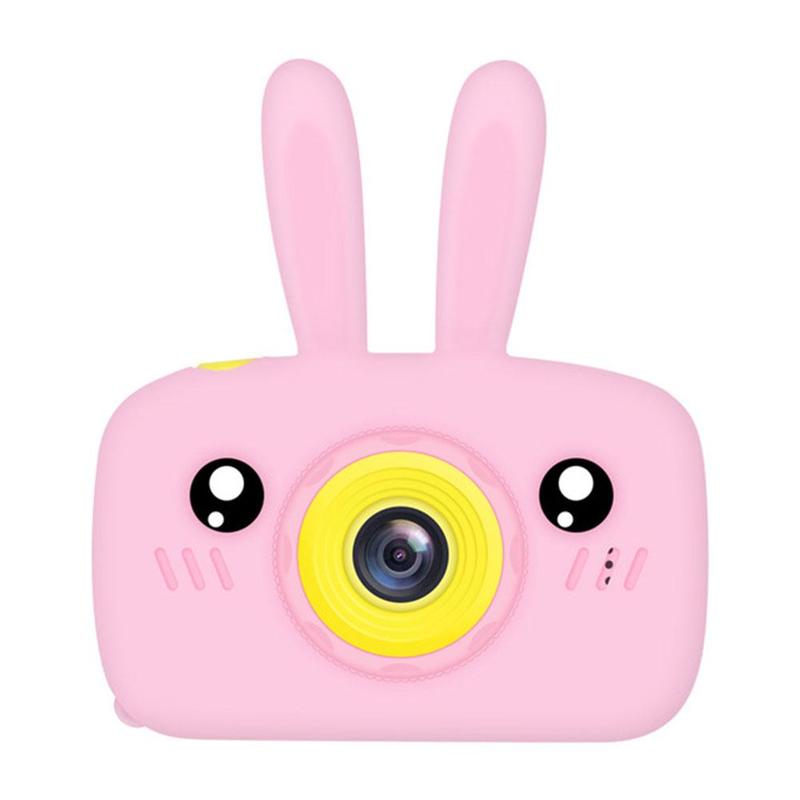 1Pc HD Digital Camera Children's Camera 2 Inch Cute Toys Toy Birthday Children's Children's Camera Cartoon 1300W Camer E5N3: Pink